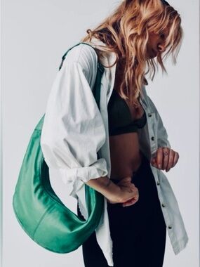 Free People Idle Hands Crescent Leather Shoulder Bag